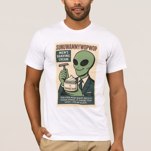 Scheercrème Roswell Aliens Retro T-shirt (Voorkant)