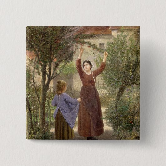 Scheerkersen Vierkante Button 5,1 Cm (Voorkant)