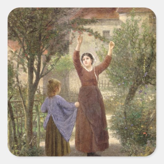 Scheerkersen Vierkante Sticker (Voorkant)