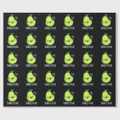 Scheerpeuk Funny Pear Fruit Pun Dark BG Cadeaupapier (Vlak)