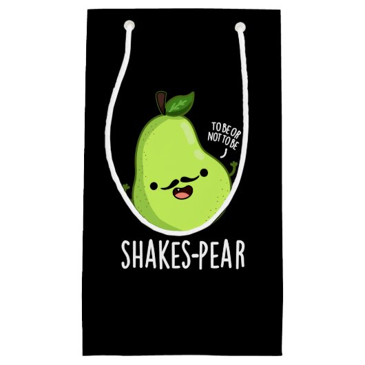 Scheerpeuk Funny Pear Fruit Pun Dark BG Klein Cadeauzakje (Voorkant)