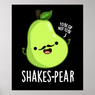 Scheerpeuk Funny Pear Fruit Pun Dark BG Poster