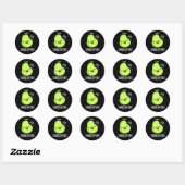 Scheerpeuk Funny Pear Fruit Pun Dark BG Ronde Sticker (Vel)