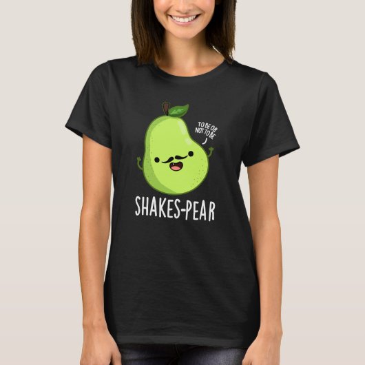 Scheerpeuk Funny Pear Fruit Pun Dark BG T-shirt (Voorkant)