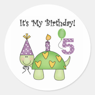Scheerschild 5th Birthday Tshirts en cadeaus Ronde Sticker