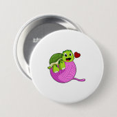 Scheerschild met Koel van Wol Ronde Button 7,6 Cm (Voorkant /achterkant)