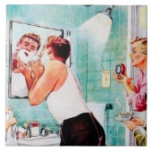 scheertoilet retro tegeltje (Voorkant)