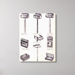 Scheeruitrusting van mannen, uit een handelscatalo canvas afdruk