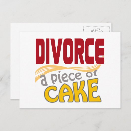 Scheiding - Stuk van Cake Briefkaart (Voorkant / Achterkant)
