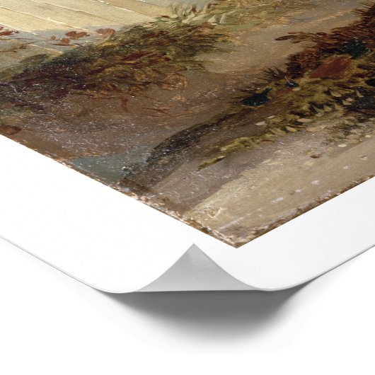 Scheiding van fazanten (olie op doek) poster (Hoek)