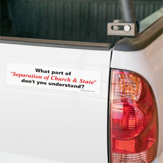 Scheiding van kerk en staat bumpersticker (Op Truck)