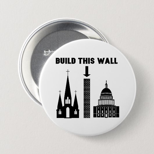 Scheiding van kerk en staat ronde button 7,6 cm (Voorkant /achterkant)