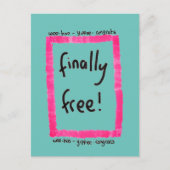 Scheidingsfelicitaties briefkaart (Voorkant)