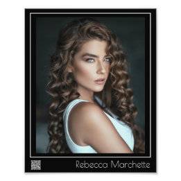 Scheidingslijn Acteur Headshot 8x10 | QR Code Foto Afdruk