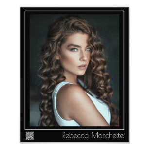 Scheidingslijn Acteur Headshot 8x10   QR Code Foto Afdruk