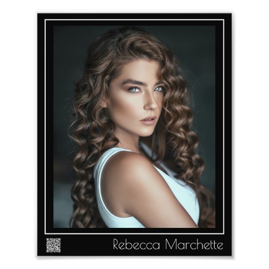 Scheidingslijn Acteur Headshot 8x10 | QR Code Foto Afdruk (Voorkant)