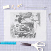 Scheidingspagina zwart-wit en witte croquetscène tissuepapier (Craft)