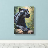 Scheidingstabel Profiel van een Imponante-panter Canvas Afdruk (Insitu (Houten vloer))