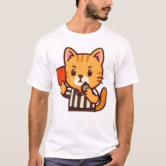 Scheidsrechter Cat – Grappig Voetbal Rode Kaart T-shirt (Voorkant)