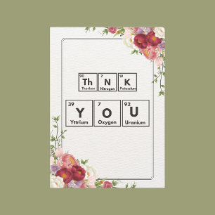 Scheikunde dank u bedankkaart