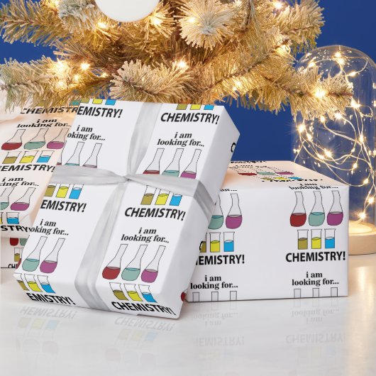 Scheikunde Grappig Ik ben op zoek naar chemie Cadeaupapier (Feestdagen)