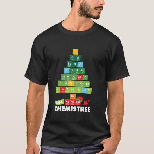 Scheikunde Kerstboom Scheikundige Scheikunde Leer T-shirt (Voorkant)