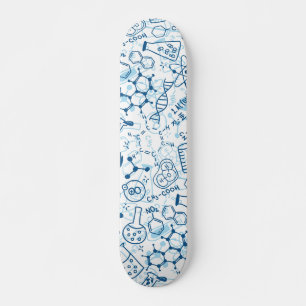 Scheikunde wetenschapslandtekening skateboard