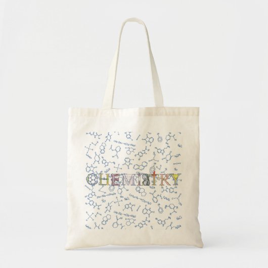 Scheikundediagram en typografische canvas tas (Voorkant)