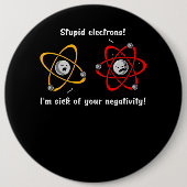 Scheikundeelektronen negativiteit Funny Science Jo Ronde Button 6,0 Cm (Voorkant)