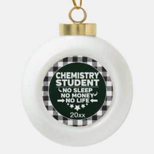 Scheikundestudent Slaap Money Life White geplakt Keramische Bal Ornament