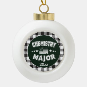Scheikundestudent White Pset Keramische Bal Ornament