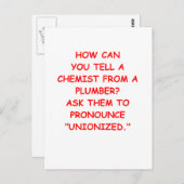 scheikundige grap briefkaart (Voorkant / Achterkant)