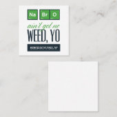 Scheikundige weed yo vierkante visitekaartje (Voorkant / Achterkant)