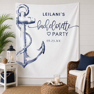 Schel anchor vrijgezellenfeest wit wandkleed