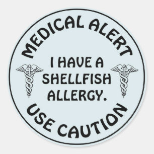SCHELLFISH ALLERGY RONDE STICKER