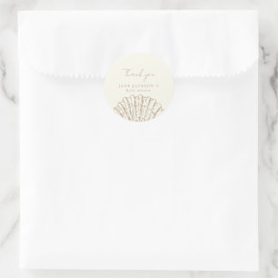 Schelp Elegante Baby Shower Ronde Sticker
