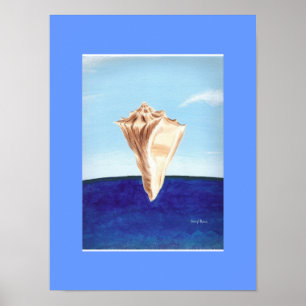 Schelp en oceaan schilderij, posters