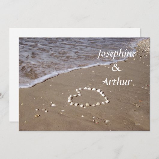 Schelp Hart op het Zand -horizontaal Kaart (Voorkant / Achterkant)