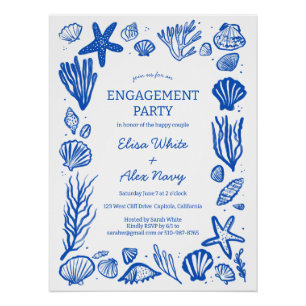 Schelp kader verlovingsstrand Aangepast Perfect Poster