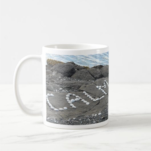 Schelp Kunst Koffiemok (Links)