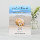 Schelp met Hart & zand op Strand, Bruidsmeisjesfee Kaart (Staand voorkant)