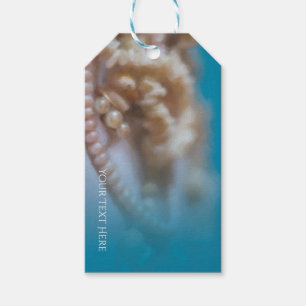 Schelp & Parels Elegante Geschilderde Strandfeest Cadeaulabel