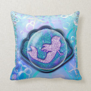 Schelp Passend voor een Meermin Glitter Meisjes Ma Kussen