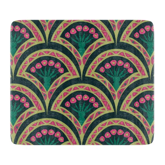 schelp-vormig groen patroon snijplank (Voorkant)