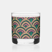 schelp-vormig groen patroon whisky glas (Rechts)