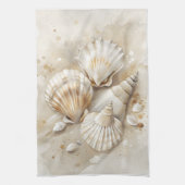 Schelp Waterverf Kust Theedoek (Verticaal)
