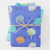 Schelp, Zeepaardje en Zeesterren Inpakpapier Vel (In situ)