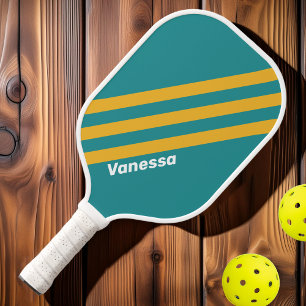 Schelp Zonsopgang Strepen met Naam Pickleball Paddle