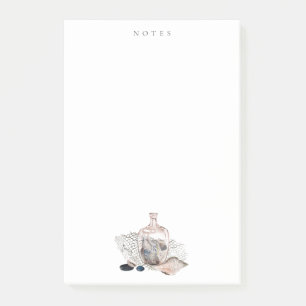Schelpels in een flesje van de Navy Blue Nautical Post-it® Notes