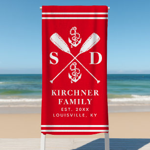 Schelpen Ankers Boot Roeispanen Familie Monogram R Strandlaken